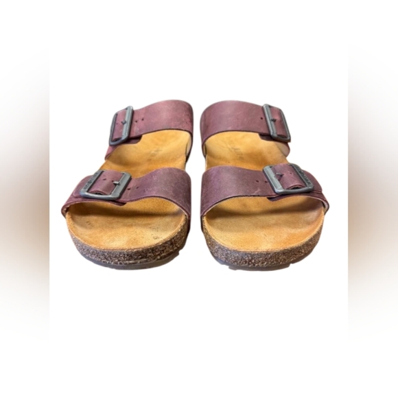 Haflinger Sandal Burgundy Double Strap Leather EUC Size 40 - Picture 2 of 9
